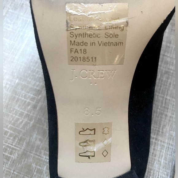 J. Crew Black Anya Suede Leather Block Heel Shoes Women’s 8.5 Career Shoes Pump - Picture 12 of 12